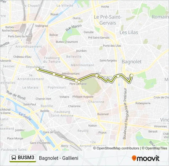 BUSM3 Bus Line Map