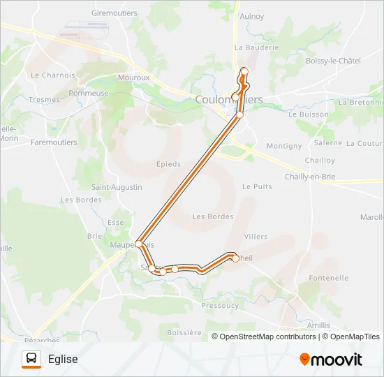 Plan de la ligne 02C(2452) de bus