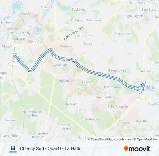 17E(7717) Bus Line Map