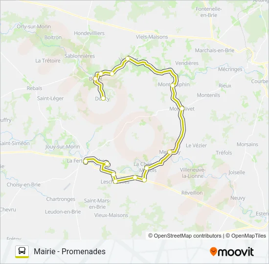 Plan de la ligne 29M(2417) de bus