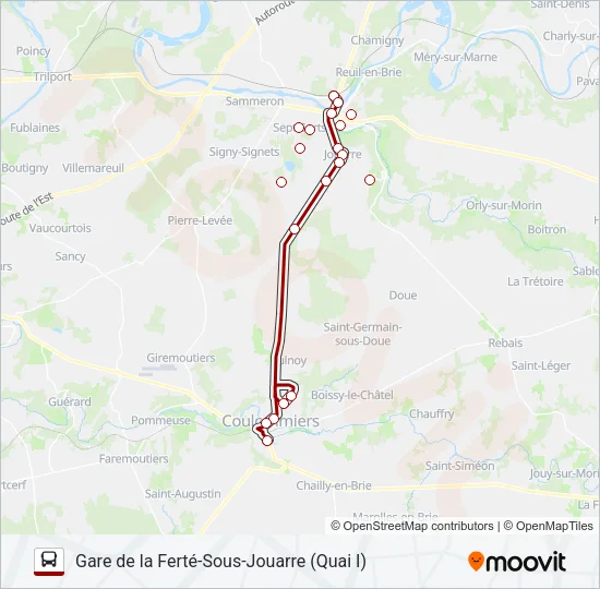 Plan de la ligne 41A(2425) de bus