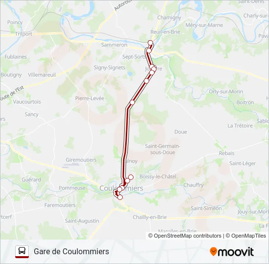 Plan de la ligne 41A(2425) de bus