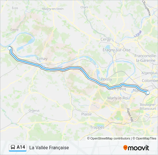 A14 Bus Line Map