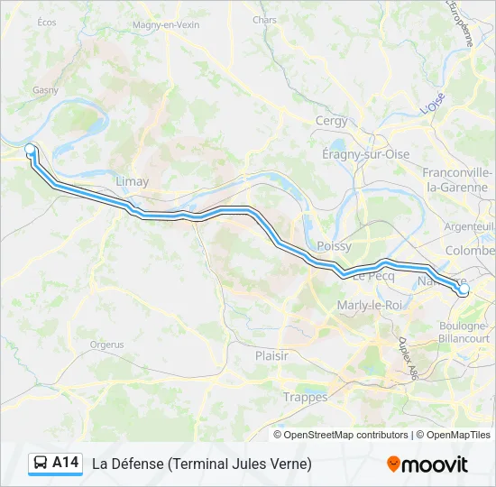 A14 Bus Line Map