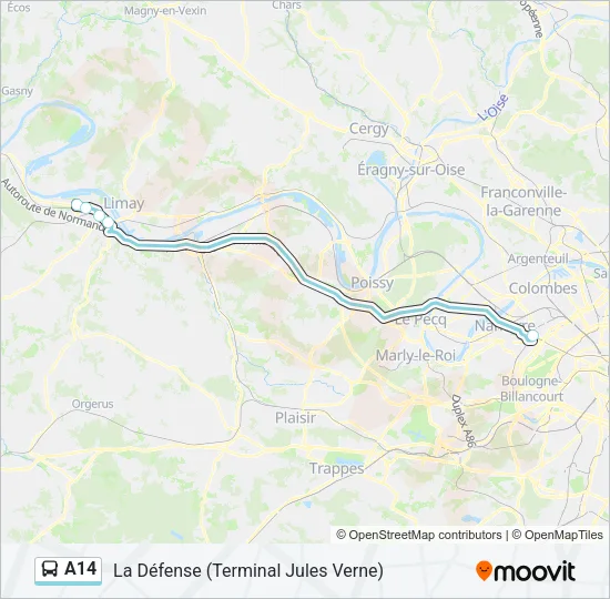 A14 Bus Line Map