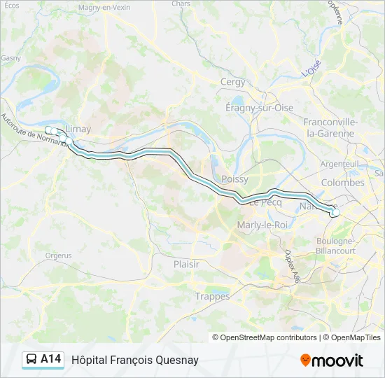 A14 Bus Line Map