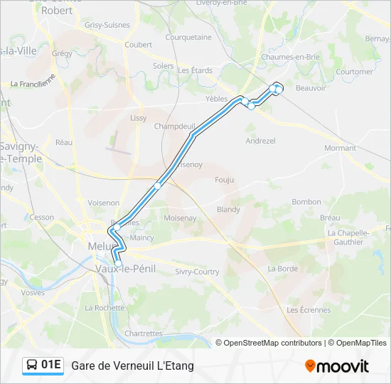 01E Bus Line Map