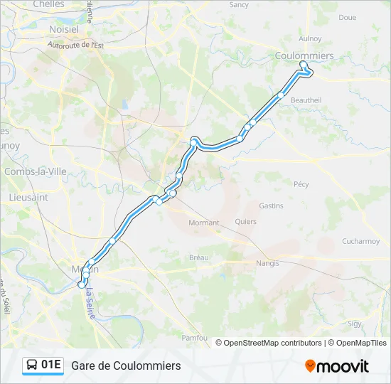 01E Bus Line Map