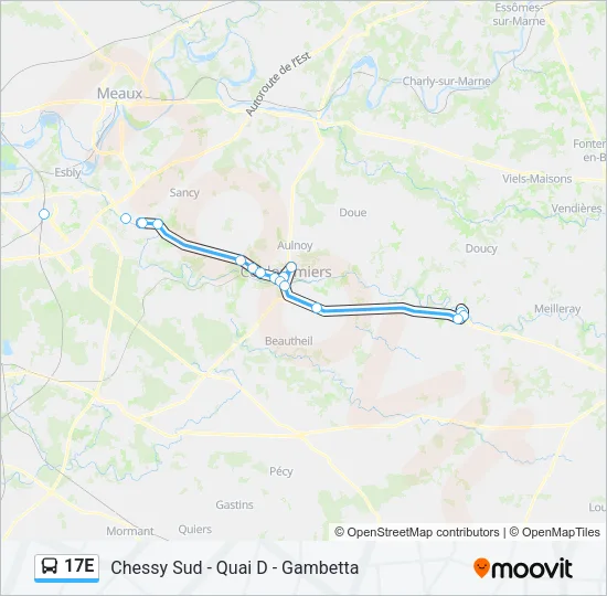 17E Bus Line Map