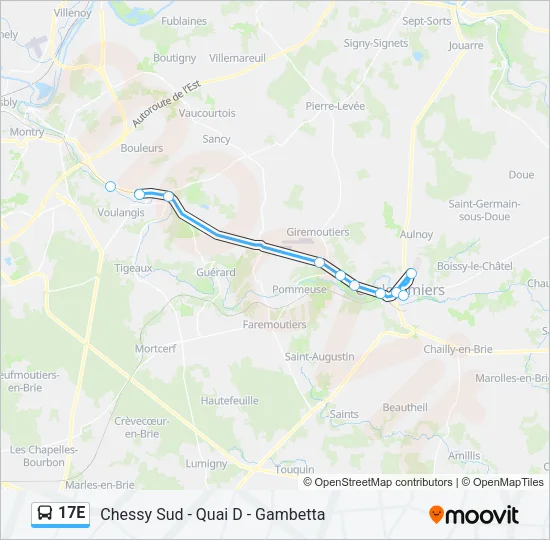 17E Bus Line Map