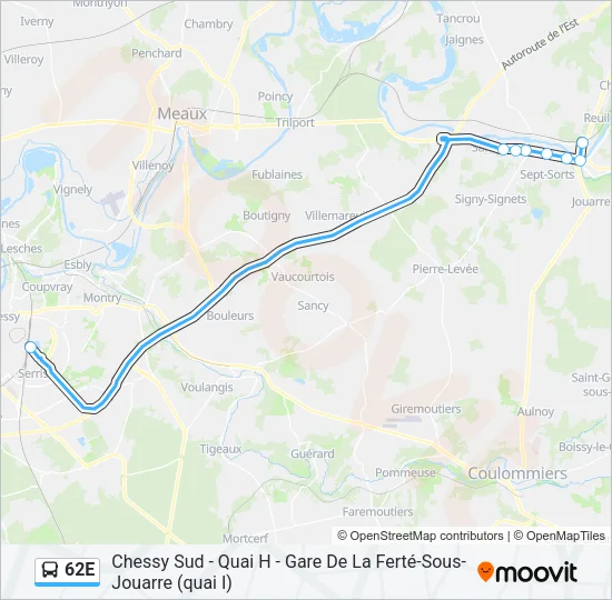62E Bus Line Map