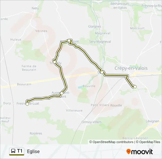 T1 Bus Line Map