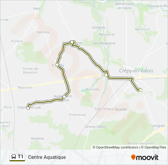 T1 Bus Line Map