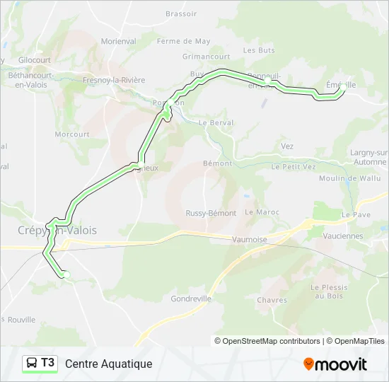 T3 Bus Line Map