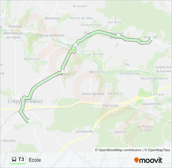 T3 Bus Line Map