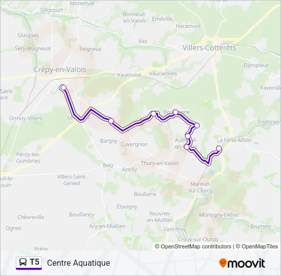 T5 Bus Line Map