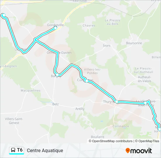 T6 Bus Line Map