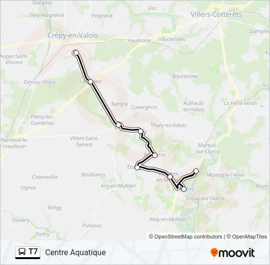T7 Bus Line Map