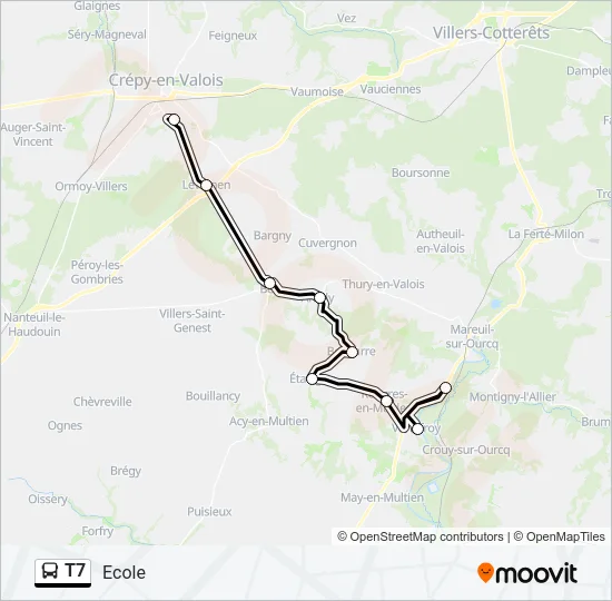 T7 Bus Line Map