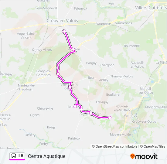 T8 Bus Line Map