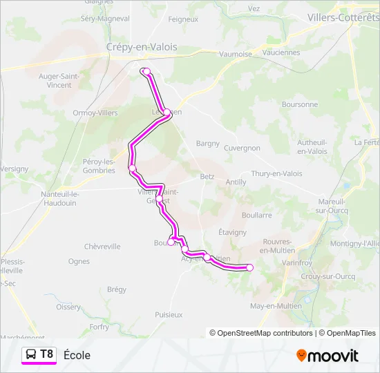 T8 Bus Line Map