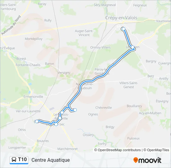 T10 Bus Line Map