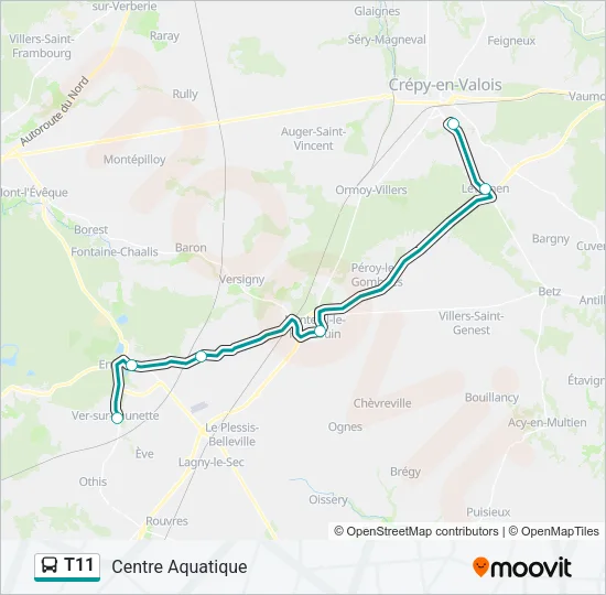 T11 Bus Line Map
