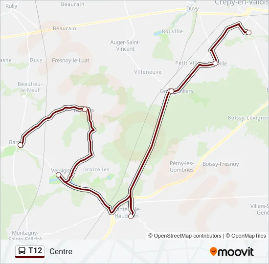 T12 Bus Line Map