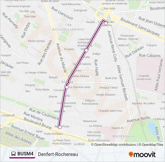 BUSM4 Bus Line Map