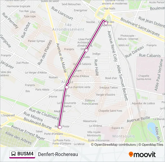 BUSM4 Bus Line Map