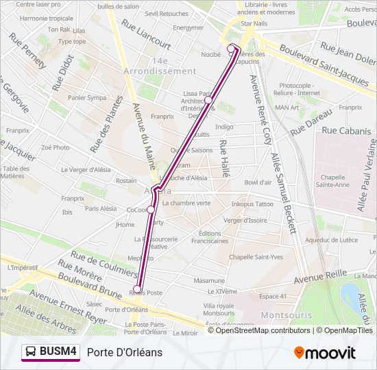 BUSM4 Bus Line Map