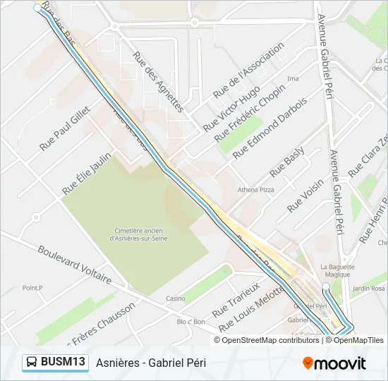 BUSM13 Bus Line Map