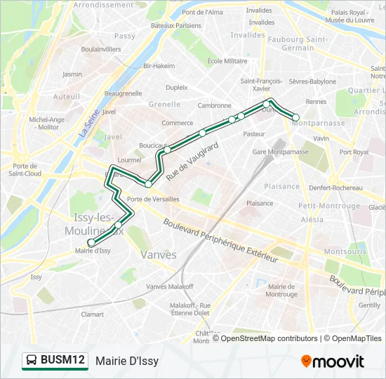 BUSM12 Bus Line Map