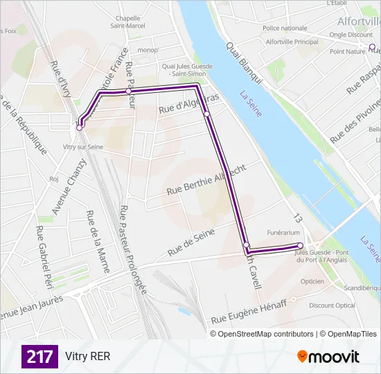 217 Bus Line Map