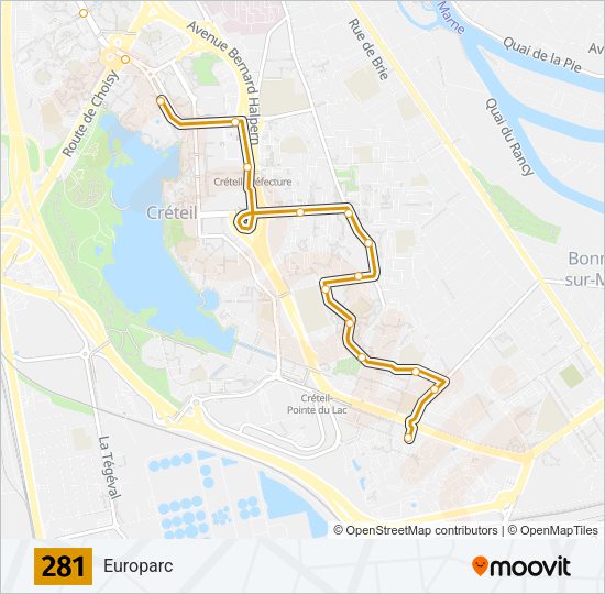 281 Bus Line Map