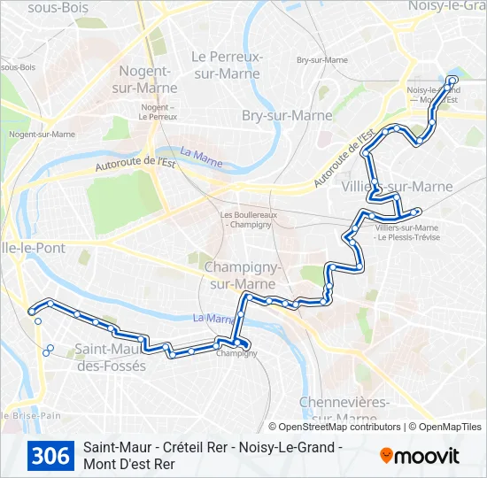 306 Bus Line Map