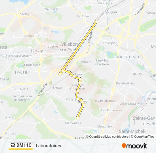 Plan de la ligne DM11C de bus