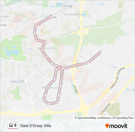 8 Bus Line Map
