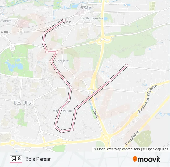 8 Bus Line Map