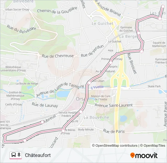 8 Bus Line Map