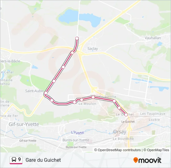 9 Bus Line Map