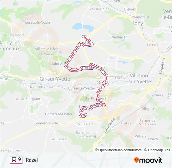 9 Bus Line Map