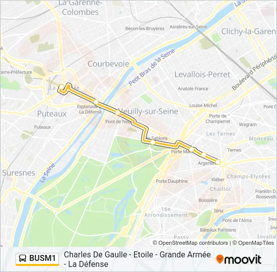 BUSM1 Bus Line Map