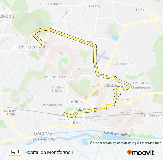 1 Bus Line Map