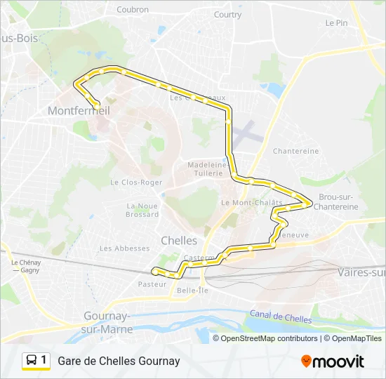 1 Bus Line Map