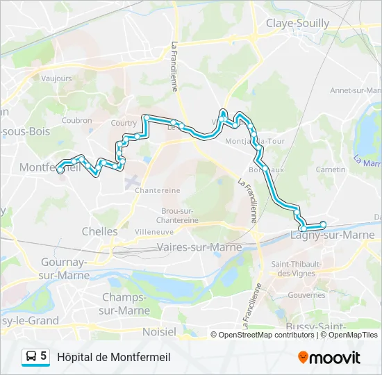 5 Bus Line Map