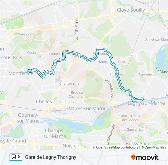 5 Bus Line Map