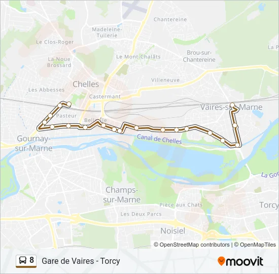 8 Bus Line Map