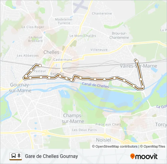8 Bus Line Map