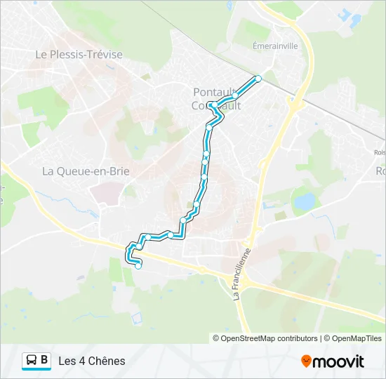 B Bus Line Map